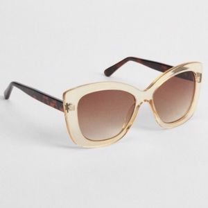 GAP Cream & Tortoise Oversized Cat Eye Sunglasses